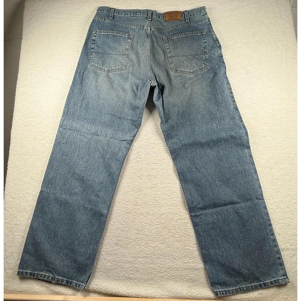 Levi's Authentic Signature Jeans Mens 38x32 Blue Denim Loose Fit‎ Straight Leg